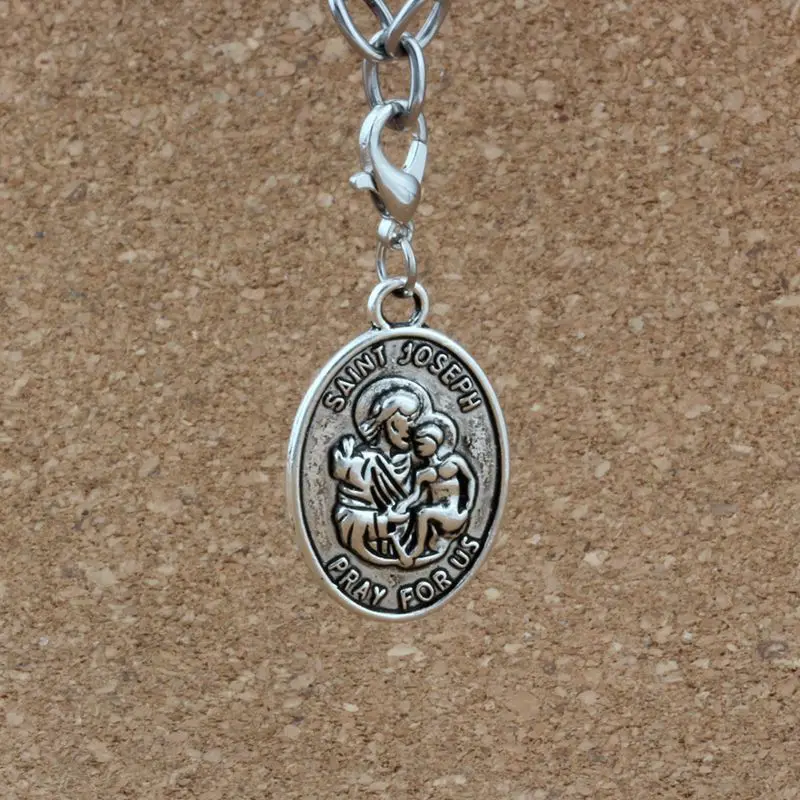 50 шт. из тибетского серебряного сплава &quotSAINT JOSEPH молимся для нас&quot Плавающие
