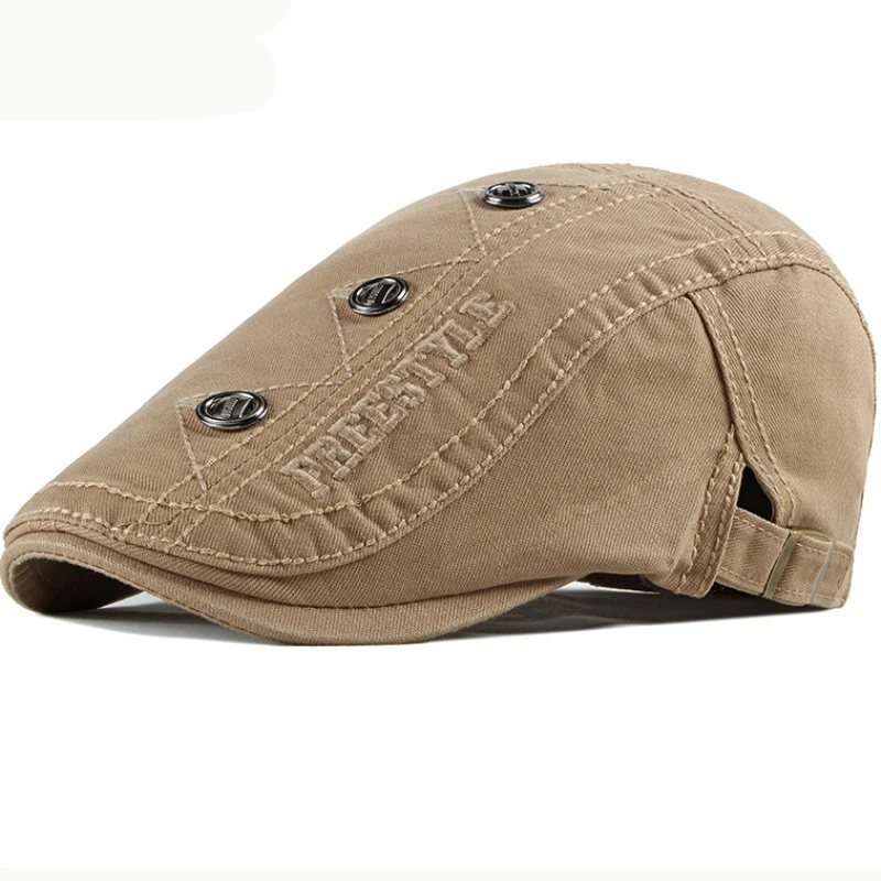 

HT2521 Beret 100% Cotton Women Men Cap Spring Autumn Gatsby Ivy Newsboy Flat Cap Adjustable Vintage Artist Painter Hat Beret Cap