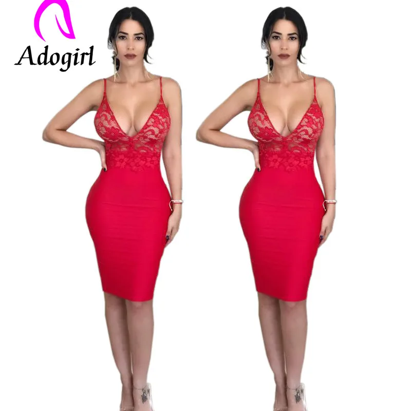 Женское сексуальное прозрачное кружевное платье Adogirl элегантное облегающее на