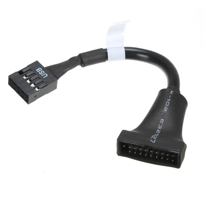 

Jimier 10cm USB 2.0 9pin Housing Male to Motherboard USB 3.0 20pin Header Female Cable