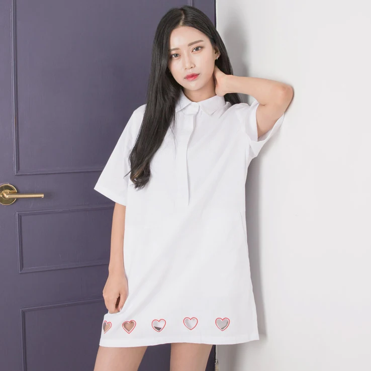 2016 летнее мягкое платье в духе колледжа милое однотонное женское с вырезом