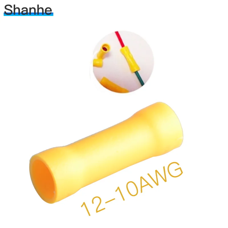 yellow 30pcs BV1.25 полная изоляция провода разъем провода стыковые разъемы обжимной Электрический провод сращивания терминала BV2 BV5.5 - Цвет: yellow 30pcs