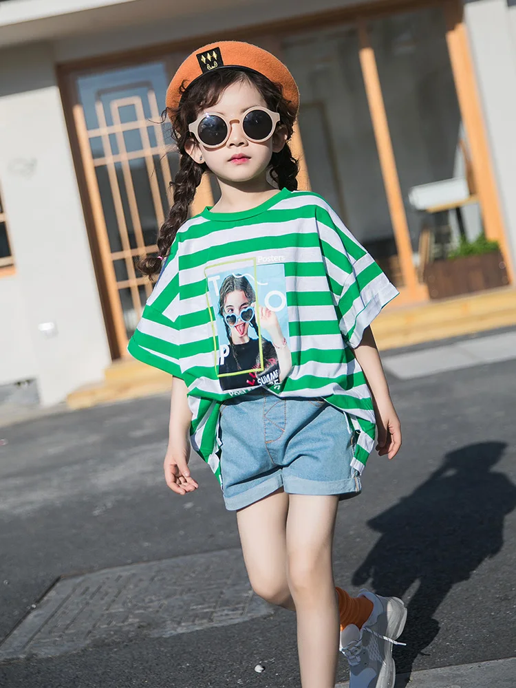 Футболка для девочек Новинка 2019 года летняя детская футболка хлопковая с принтом