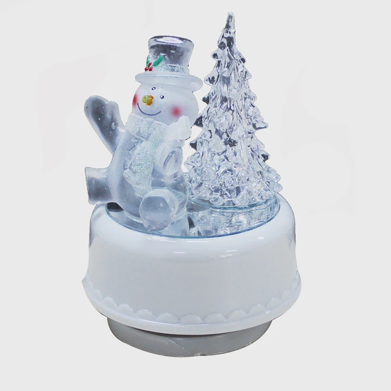 Необычная светодиодная Музыкальная шкатулка со снеговиком и колокольчиками|music