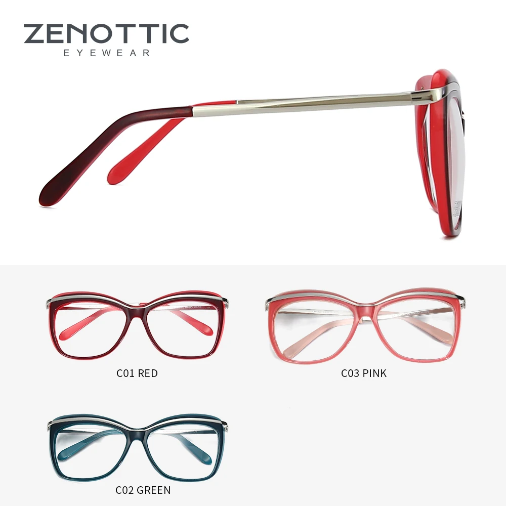 Ацетатная оправа для очков ZENOTTC женские прозрачные линзы в форме бабочки