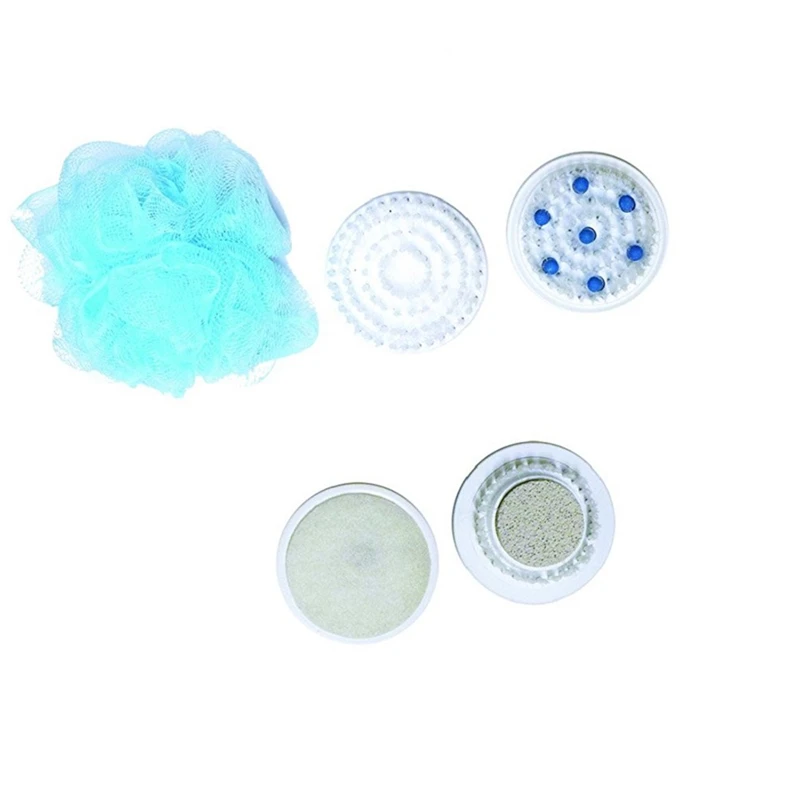 Средство для нежной глубокой чистки Электрический вращающийся спа щетка тела с 5