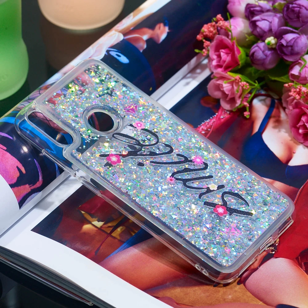 Etui huawei Y5 Y6 Y7 Y9 Prime чехол для телефона с блестящей совой динамичный жидкий зыбучий песок чехол для huawei Y5 Y6 Y7 чехол