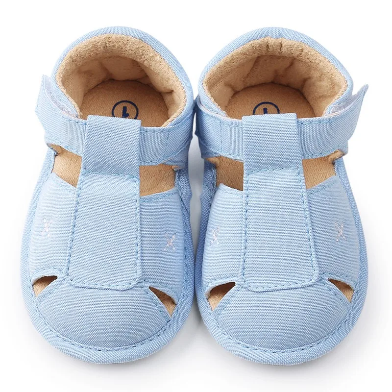 Сандалии для малышей обувь новорожденных летние дышащие мягкие хлопковые