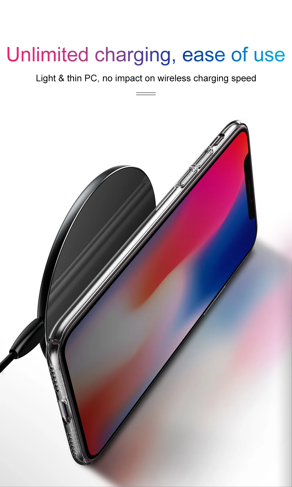 Baseus Роскошный чехол для телефона для iPhone X чехол ультра тонкий чехол градиент Красочные Чехлы для телефона для iPhone X Чехол протектор чехол