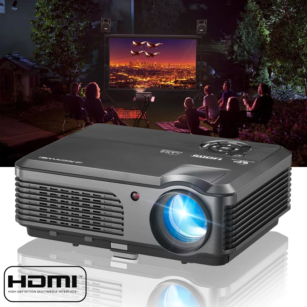 4200 люмен LCD светодиодный проектор домашний кинотеатр дворе HD Видео Movie 1280*800 HDMI VGA