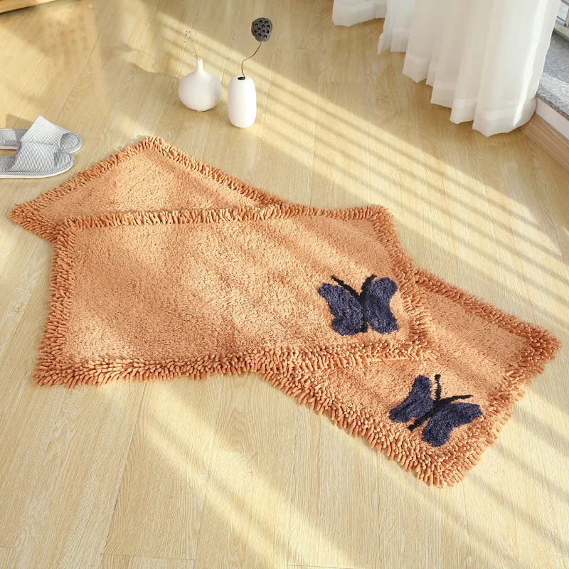 Новый утолщенный хлопковый шенилл коврик для ванной коврики туалетной двери