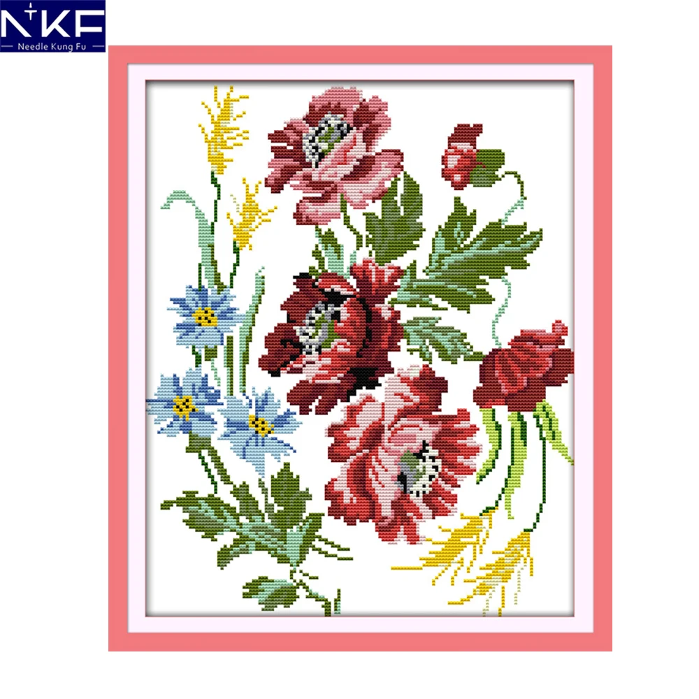 NKF очаровательные цветы рукоделие вышивка дизайн Ручная работа четкие