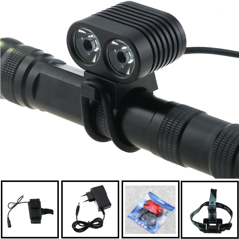 Велосипедный передний фонарь аксессуары 2x Cree XM L2 4000 люмен велосипедный шлем для
