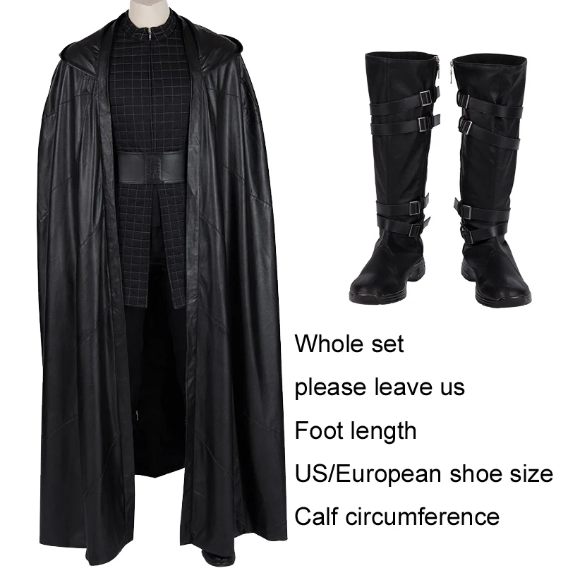 Звездные войны восстание Скайуокера Kylo Ren костюм изготовленный на заказ костюм на Хеллоуин бен костюм соло убийца джедаев костюм с ботинками - Color: Whole set