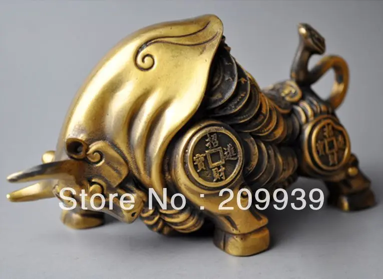 Бир 00465 Восточная могучий Воин Бронзовая резная монета для денег богатства