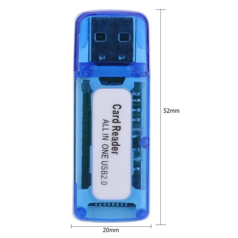

ALLOYSEED Portable 4 in 1 Memory Card Reader Multi Card Reader USB 2.0 All in One Cardreader for Micro SD TF MS Micro M2