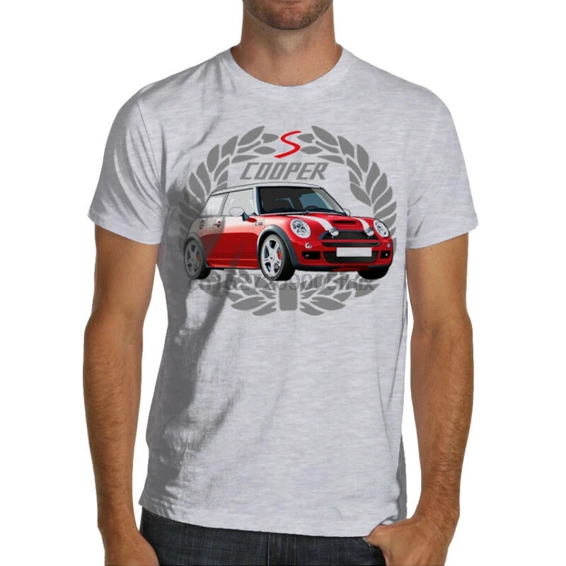 Mini Cooper S R53 Мягкий хлопок футболка белый или серый JCW