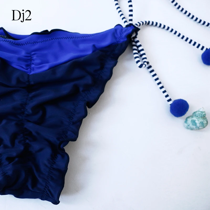 Летний бикини пуш-ап сексуальный купальник с краями листьев лотоса купальный