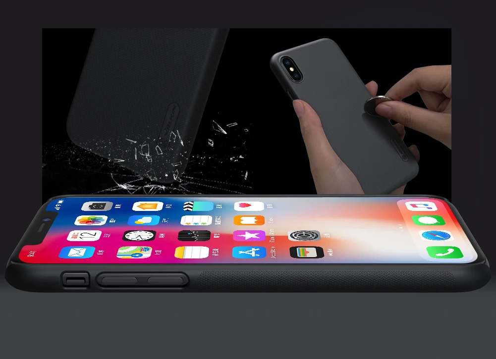 СПС Apple IPhone х чехол Nillkin Super Frosted Shield матовая задняя крышка iphone x iPhone х чехол+ защита экрана розничная пакет