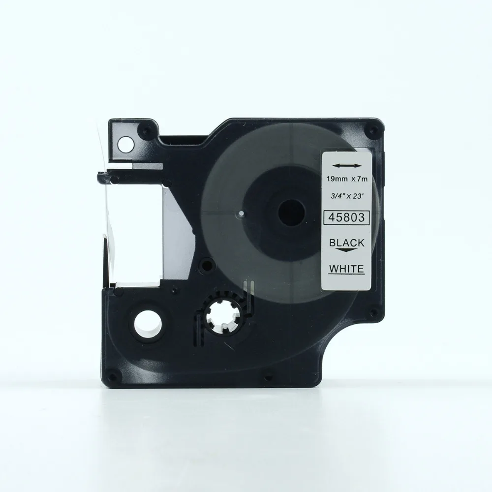 Черная на белой этикетке лента 19 мм совместимая с Dymo D1 45803 3/4 дюйма LabelManager 350|label