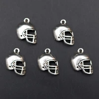 wkoud 10pcs silver color american football mask glamour alloy pendant for bracelet necklace diy popular jewelry findings a803