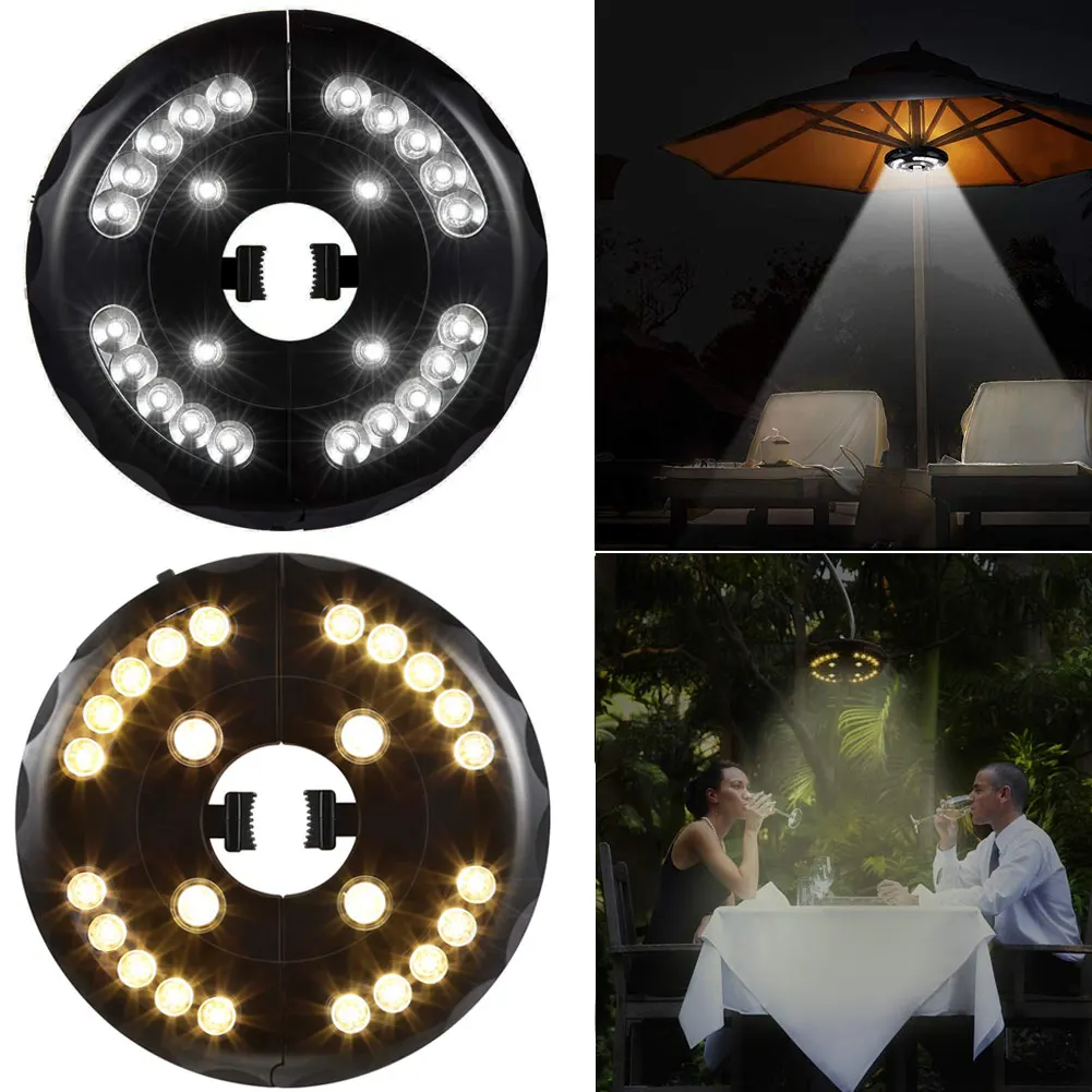 

High Patio Umbrella Pole Lights 3 Lighting Modes Cordless 24 LED for Garden Backyard Outdoor LG66