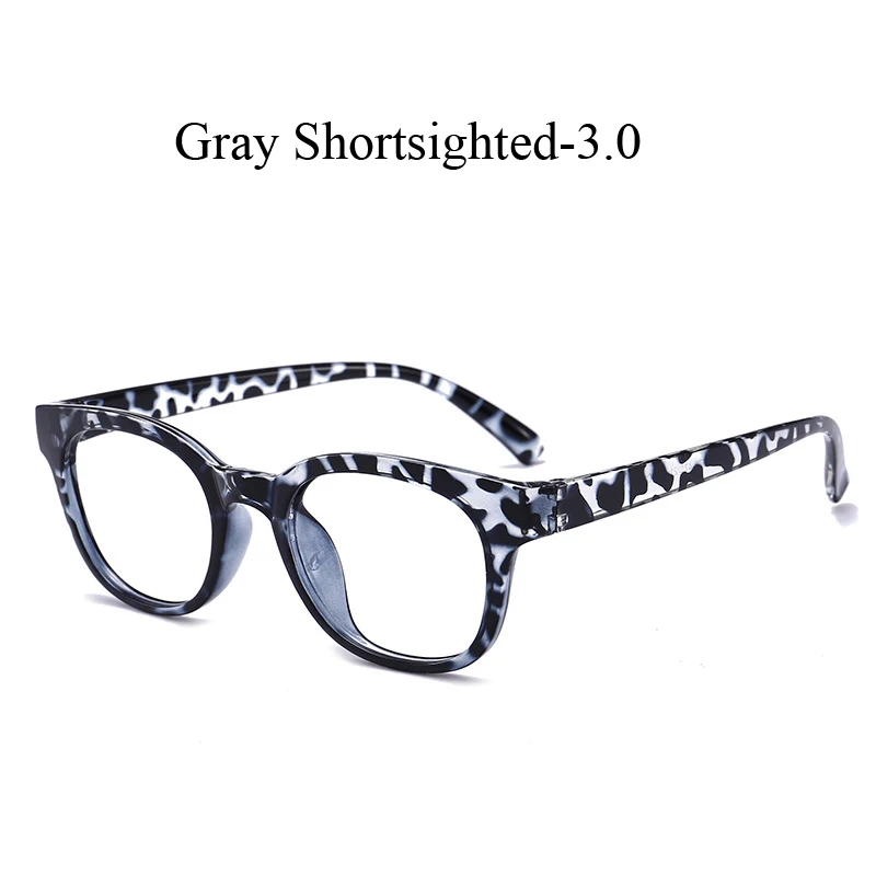 gray myopia 3.0 Zilead ультралегкое TR90 круглое готовое стекло для близорукости для женщин и мужчин близорукое с диоптрией-1.0to-4,0 - Цвет оправы: gray myopia 3.0