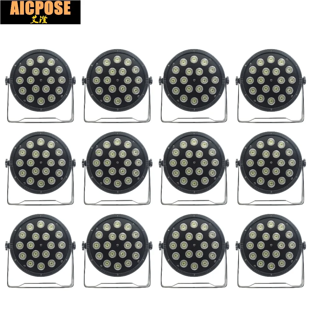 

12units 18*12w led light 18x12W led Par lights RGBW 4in1 flat par led dmx512 disco lights professional stage dj equipment