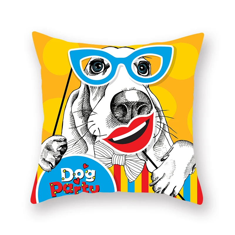 Наволочка Parkshin Cartoon Cushion Cover Decorative Home Textiles Dog Throw Pillow Cases 45*45cm Square Covers Decoration For Sofa.