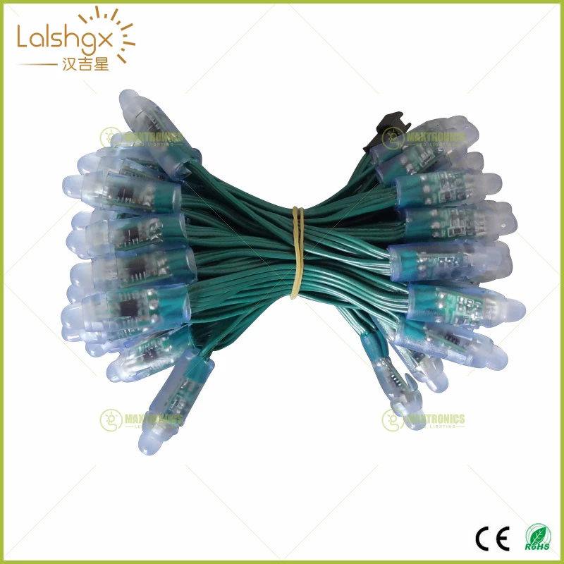 100 шт. WS2811 IC RGB светодиодный модуль шнура DC5V DC12V 12 мм зеленый провод водонепроницаемый IP68 цифровой полноцветный светодиодный светильник