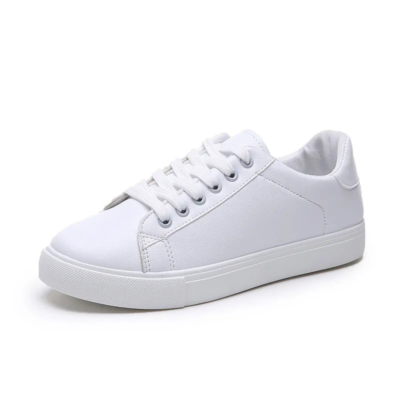 White Women shoes sneakers Korean version of the round head shallow mouth wild student board shoes pineapple personality women shoes - Цвет: White