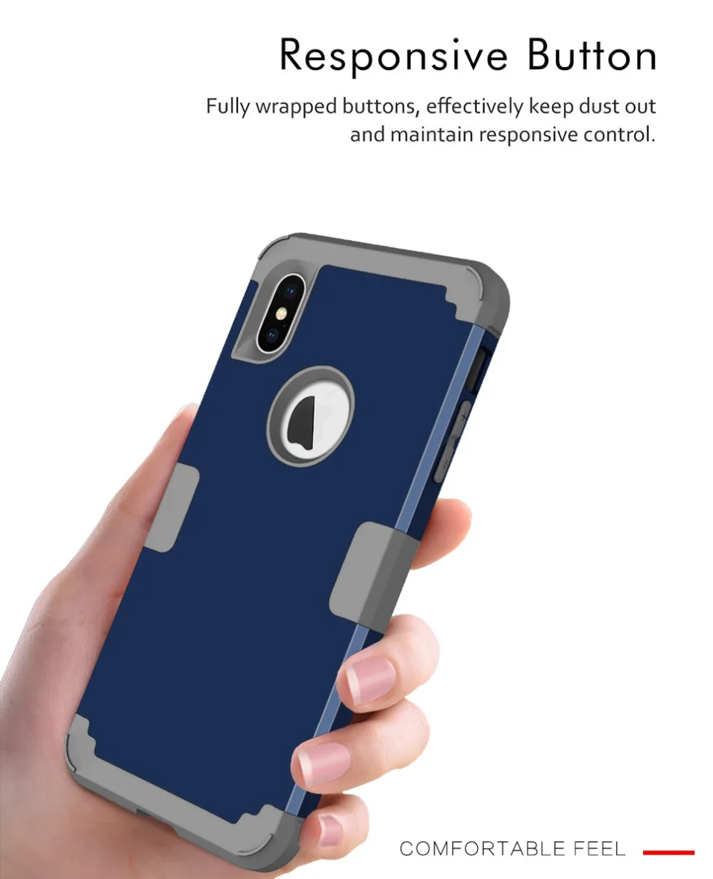 Сверхмощный защитный чехол для iPhone XR Hybrid Мягкий силикон и жесткий пластик