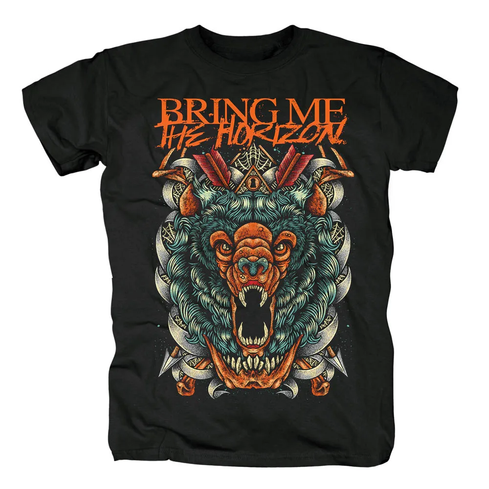 Черная футболка BRING ME THE HORIZON, тяжелое металлическое черное летнее платье, топы, футболки