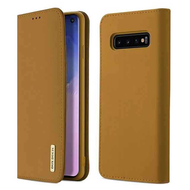 Чехол-Кошелек DUX DUCIS из натуральной кожи для samsung Galaxy S10, магнитный откидной Чехол для samsung Galaxy S10 S9 Plus S10e, чехлы для телефонов - Цвет: Khaki