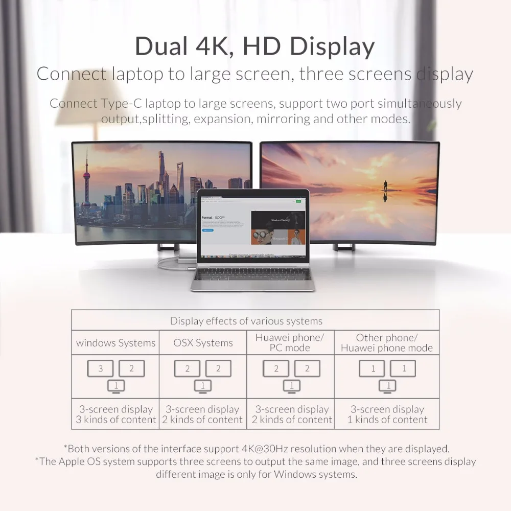 ORICO USB C к HDMI/VGA/DP концентратор для ноутбука мобильный телефон Macbook pro Алюминиевый сплав многофункциональный адаптер type C концентратор