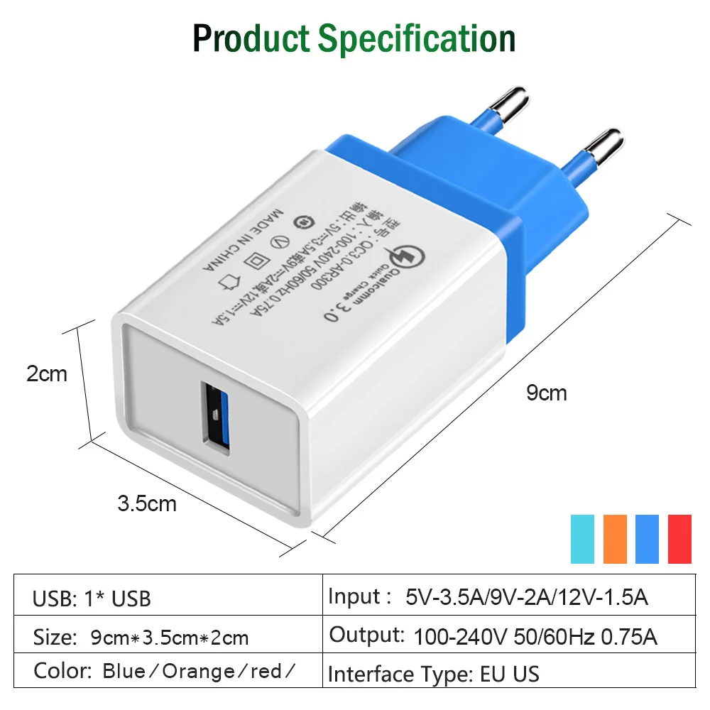 Быстрая зарядка 3 0 USB зарядное устройство быстрый ЕС настенный адаптер Для Doogee Mix