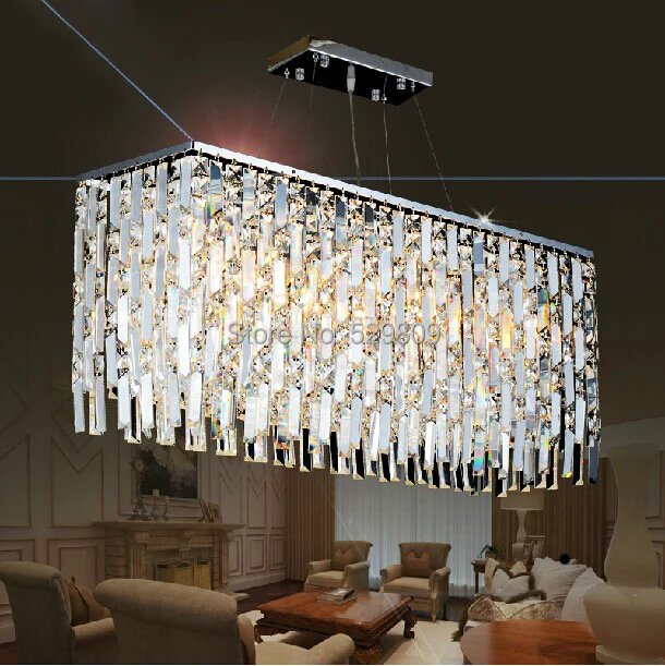 Youlaike Роскошные Современные хрустальные люстры для Обеденная Прямоугольник