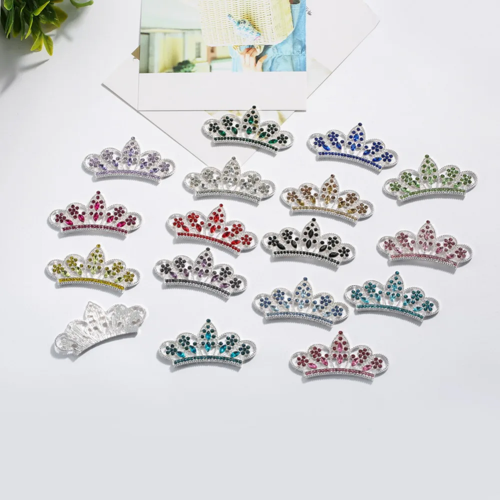 

56*30mm flatback rhinestone tiara crown embellishment 10PCS (BTN-5420)