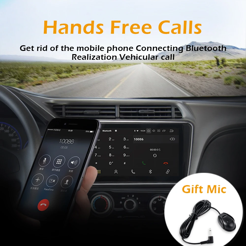 Автомагнитола на Android 9 0 Восьмиядерный процессор экран 10 2 дюйма GPS навигатор Bluetooth