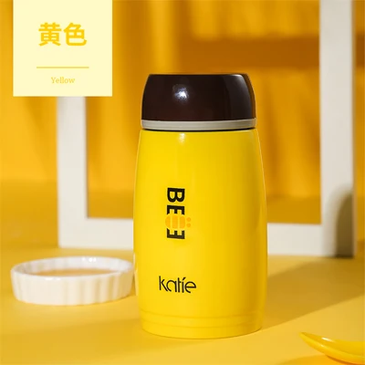 Yellow CHANOVEL Мультфильм Термос Вакуумная чашка нержавеющая сталь вакуумная Термокружка изолированный стакан чай кофе кружки для детей подарок - Цвет: Yellow