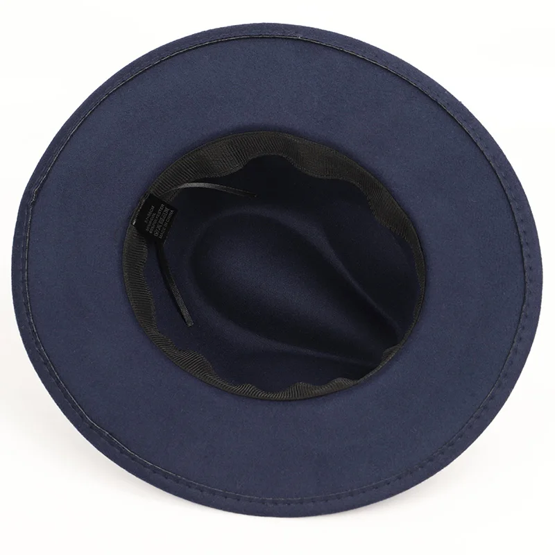 Men's wool warm shallow top fedora fashion trend unisex caps solid color 60CM large size hats male classic bone bowler hat man |