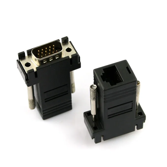 2014VVGA extender male to lan Video Extender CAT5 CAT6 RJ45 Cable Adapter free shipping |