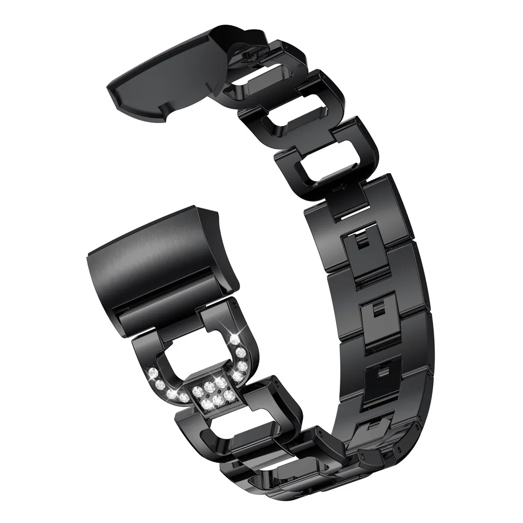 D слово металлические браслеты Замена Регулируемые ремни Кристалл для Fitbit Charge 3 ремешок для спортивных часов часы силиконовый браслет