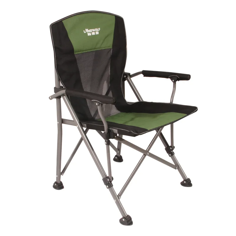 green mesh back Несущий 300 кг Открытый складной шезлонг дикая Кемпинг Рыбалка/табурет пляжное кресло легко переносить для кемпинга - Цвет: green mesh back
