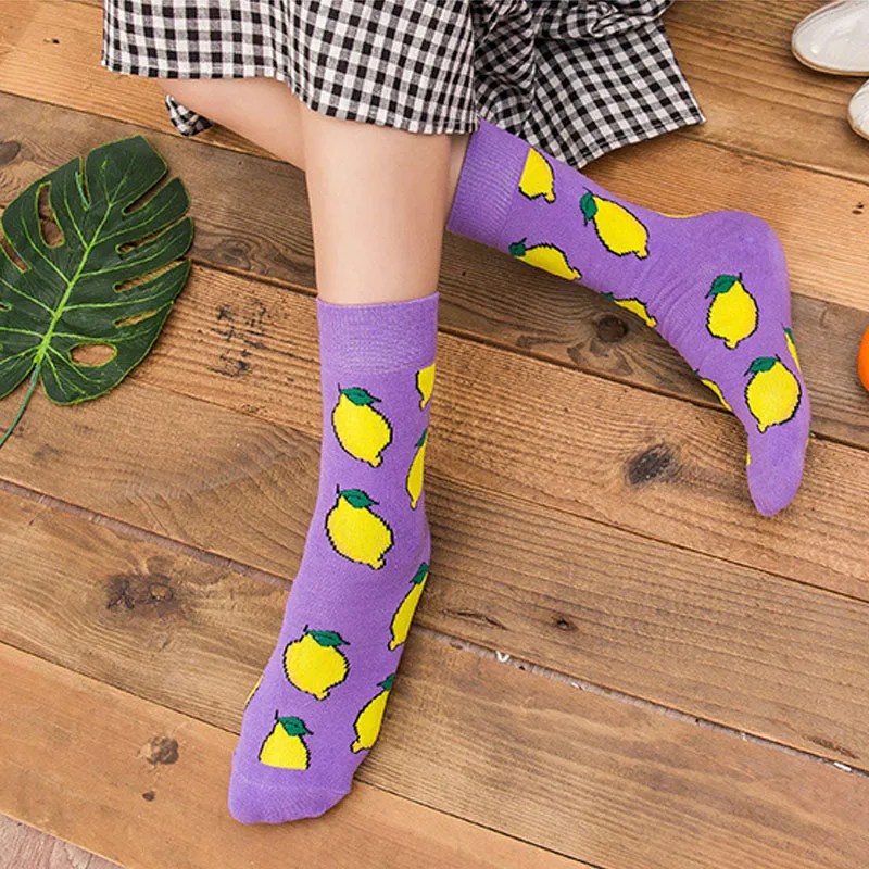 Женские носки зимние модные из чесаного хлопка в стиле хип хоп Веселые Харадзюку