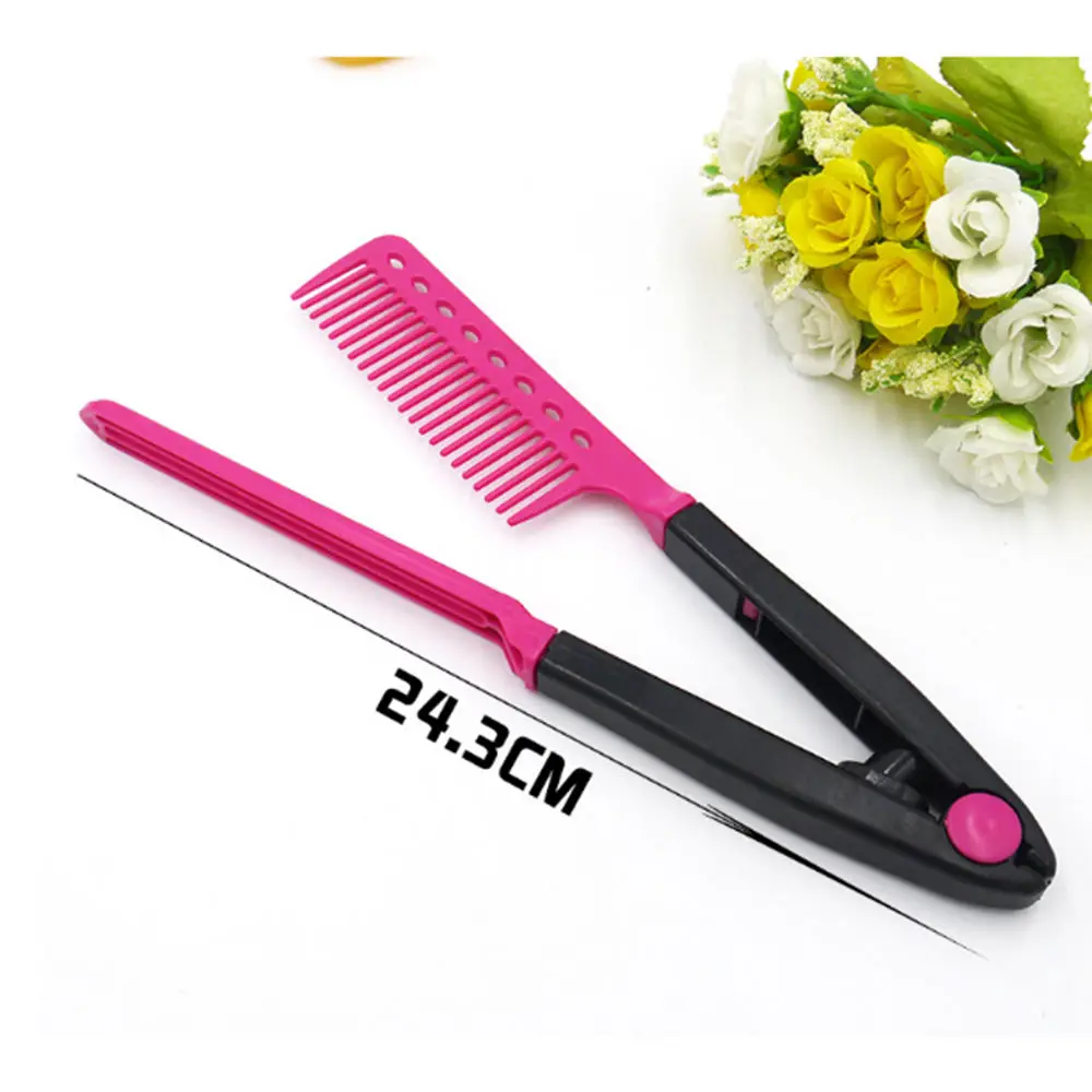 

Fashion Hair Combs V Type Hair Straightener Comb DIY Salon Haircut Hairdressing Styling Tool Barber Anti-static Combs Brush