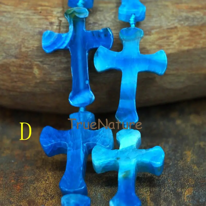 

Lovely Fashion Cross Shape Flat Crackled Agates Loose Beads Full Strand Colorful Agates Stone Jewelry Beads In 35*49 mm PM6540
