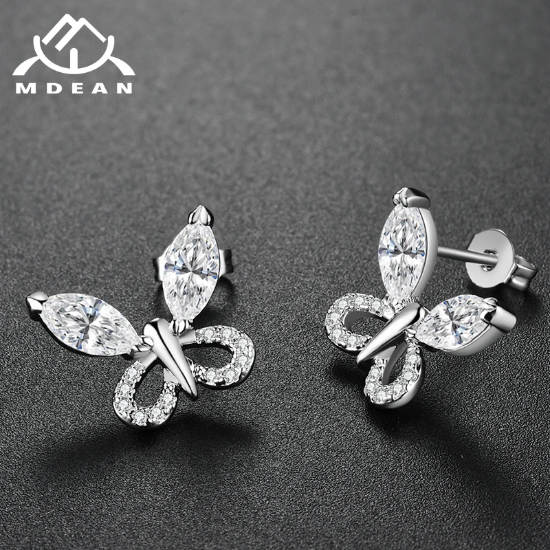 Серьги подвески MDEAN модные серьги из белого золота с цирконием класса ААА
