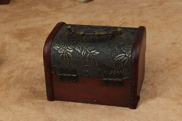 1 шт. винтажная Красная деревянная коробка для хранения женских ювелирных