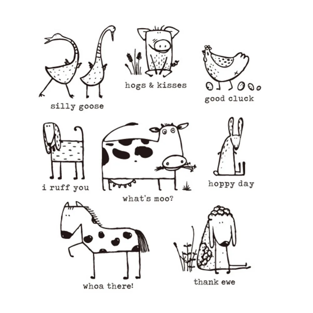 Прозрачный штамп с животными для скрапбукинга бумажные рождественские открытки